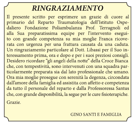 Lettera di ringraziamento partecipazione evento